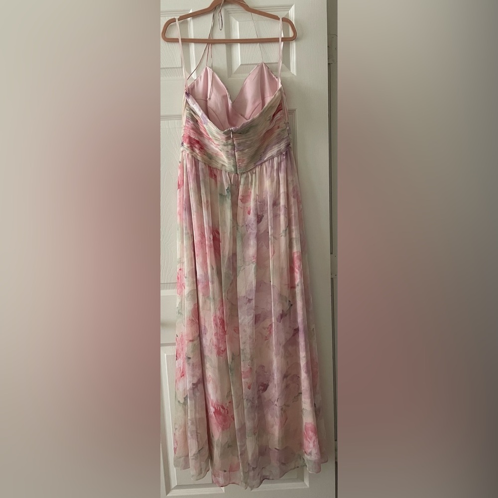 RALPH LAUREN Evening Dress | Spring Pink Multi Color | Size 14 - Picture 2 of 6